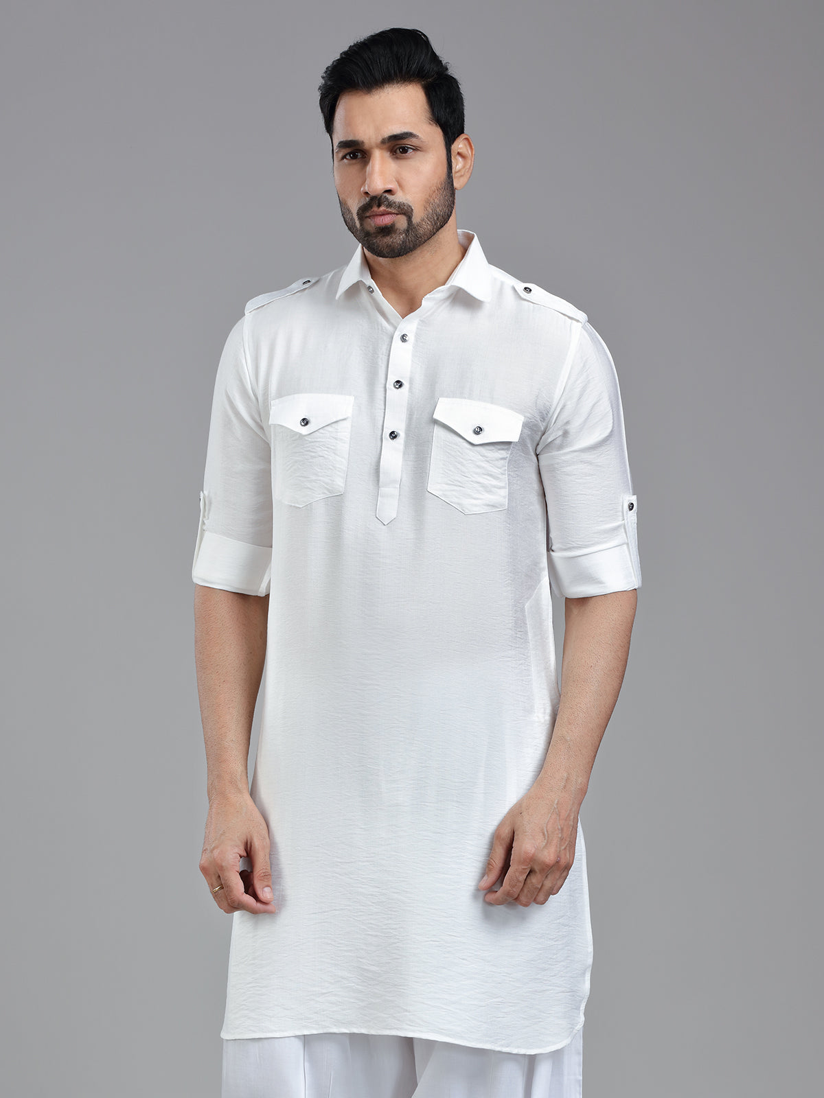 All time classy white pathani kurta for men