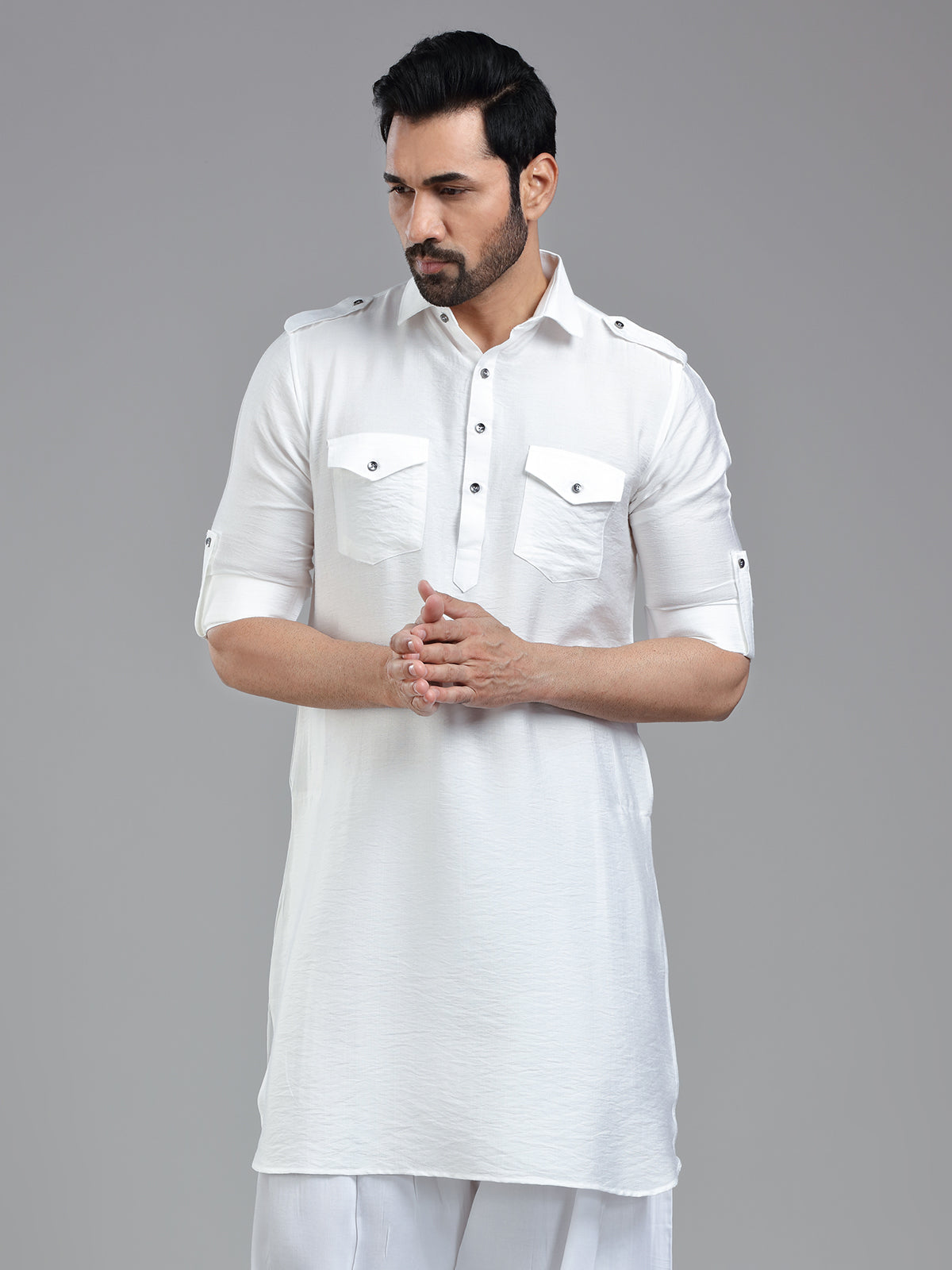All time classy white pathani kurta for men