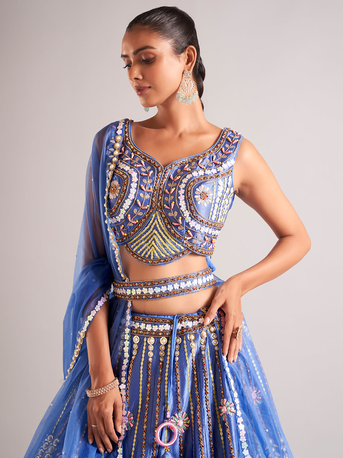 Amazing purple silk lehenga choli