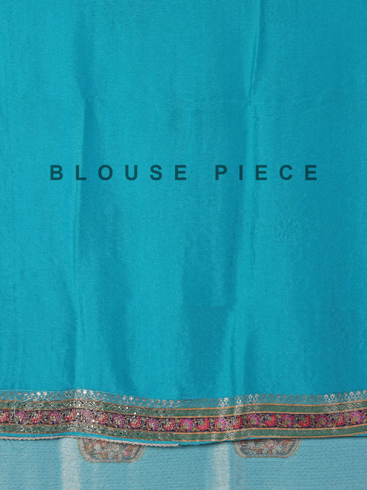 Aqua modal tissue silk saree with festive motifs