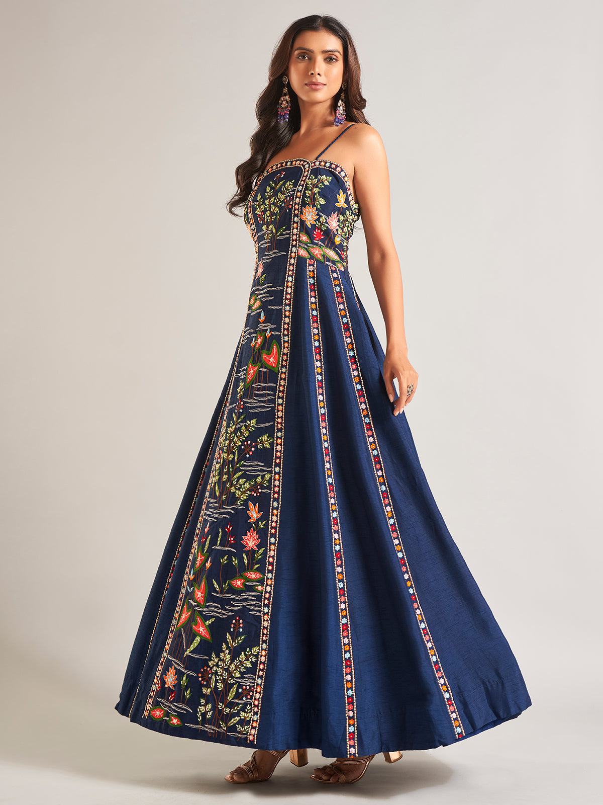 Beautiful navy raw silk salwar suit