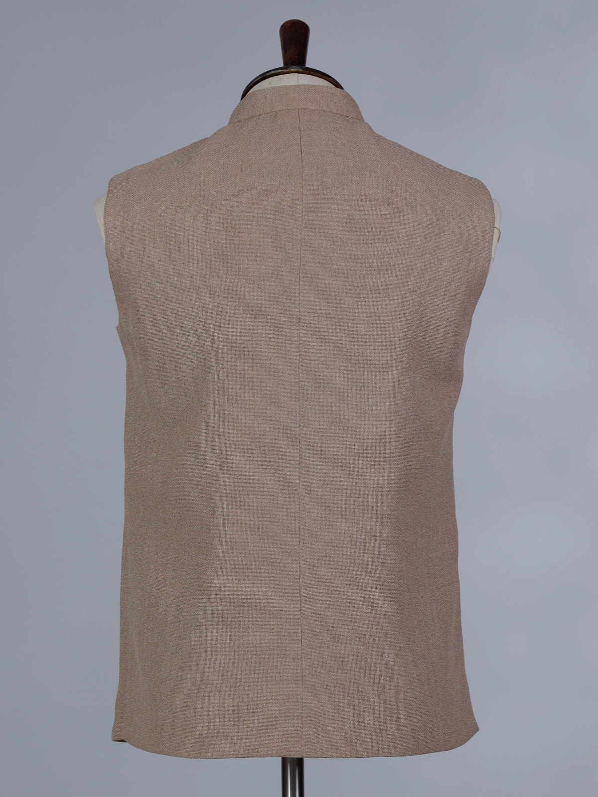 Beige plain cotton silk waistcoat