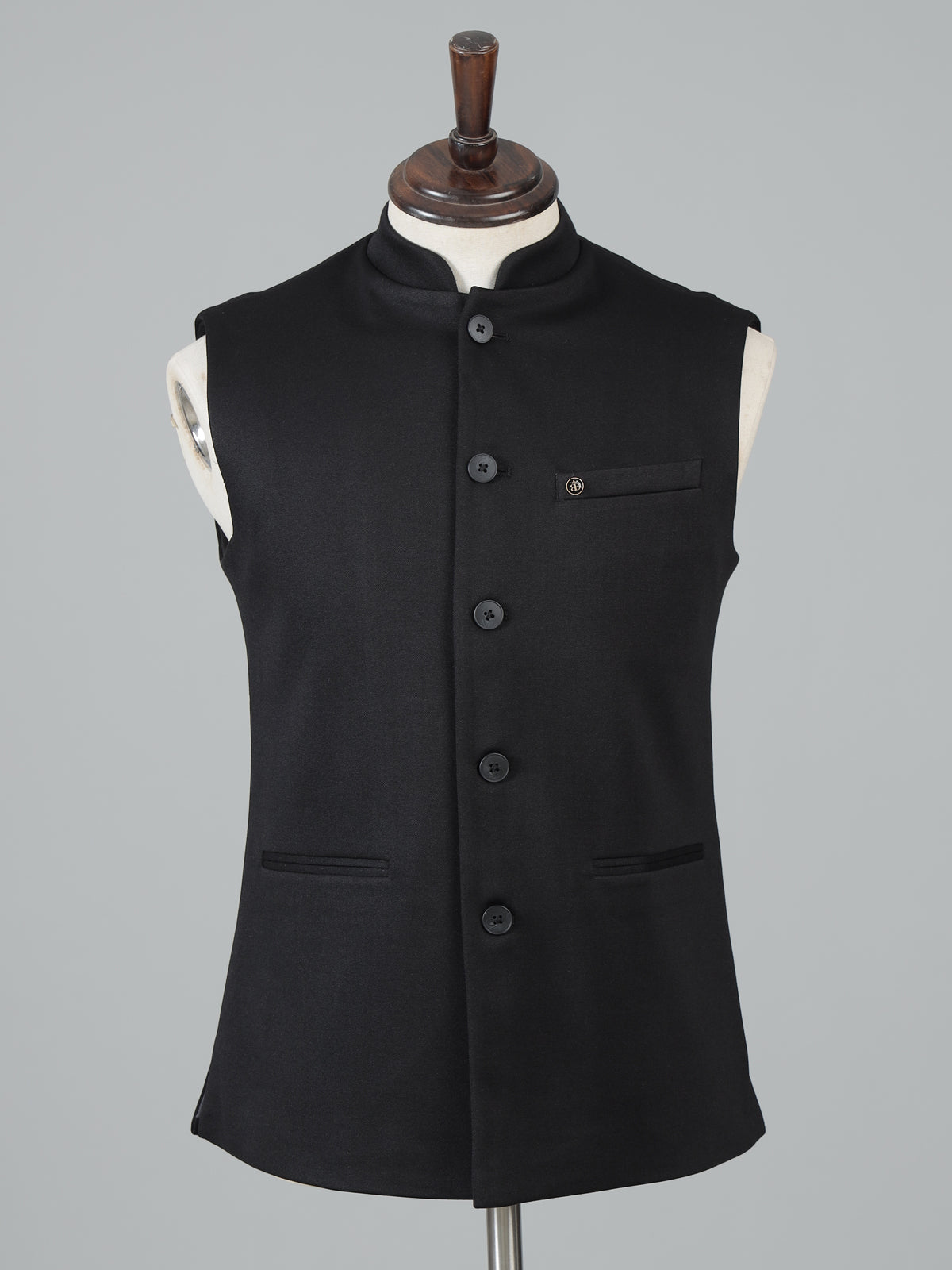 Black plain waistcoat for men