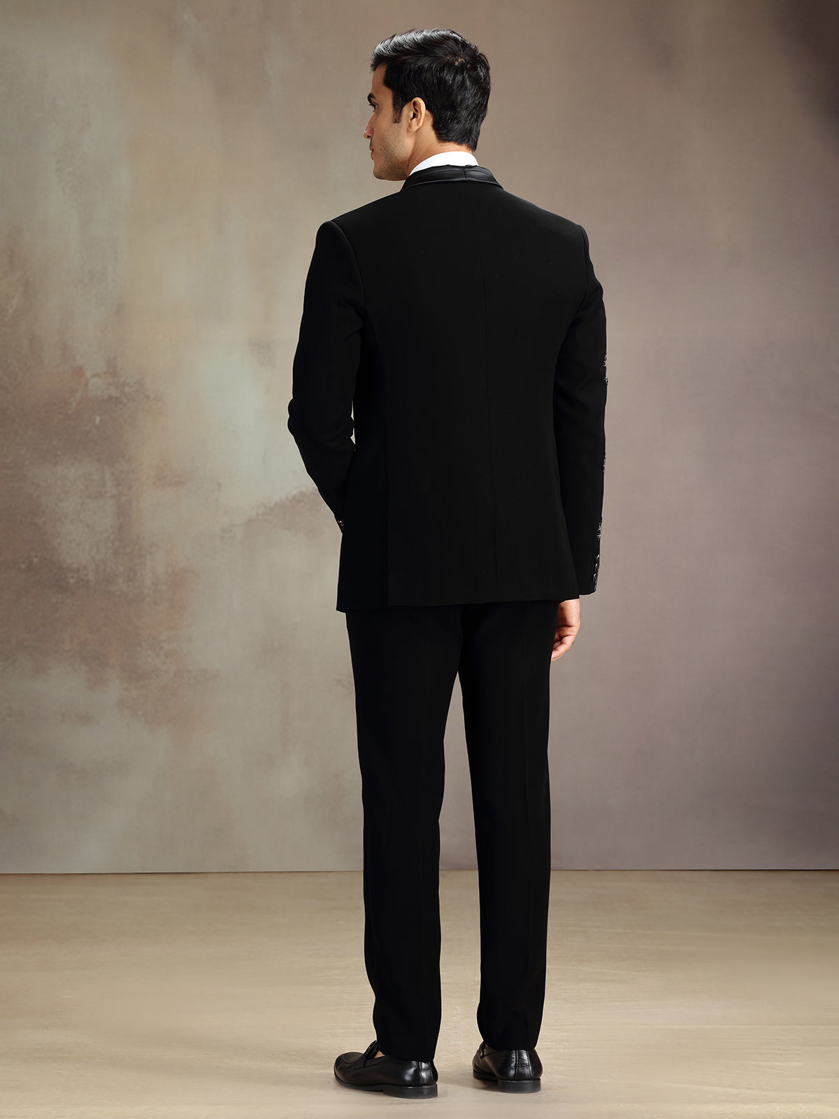 Black royal zardosi coat suit