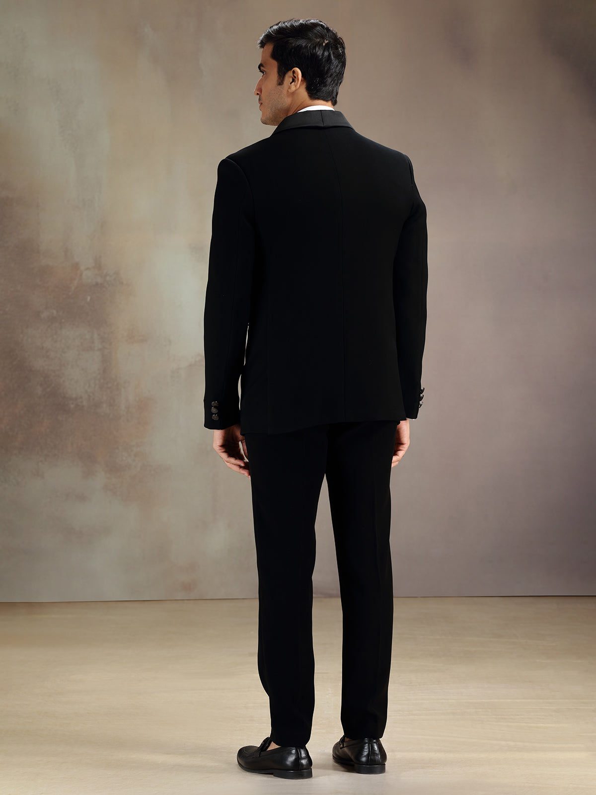 Black sequins crafted coat suit
