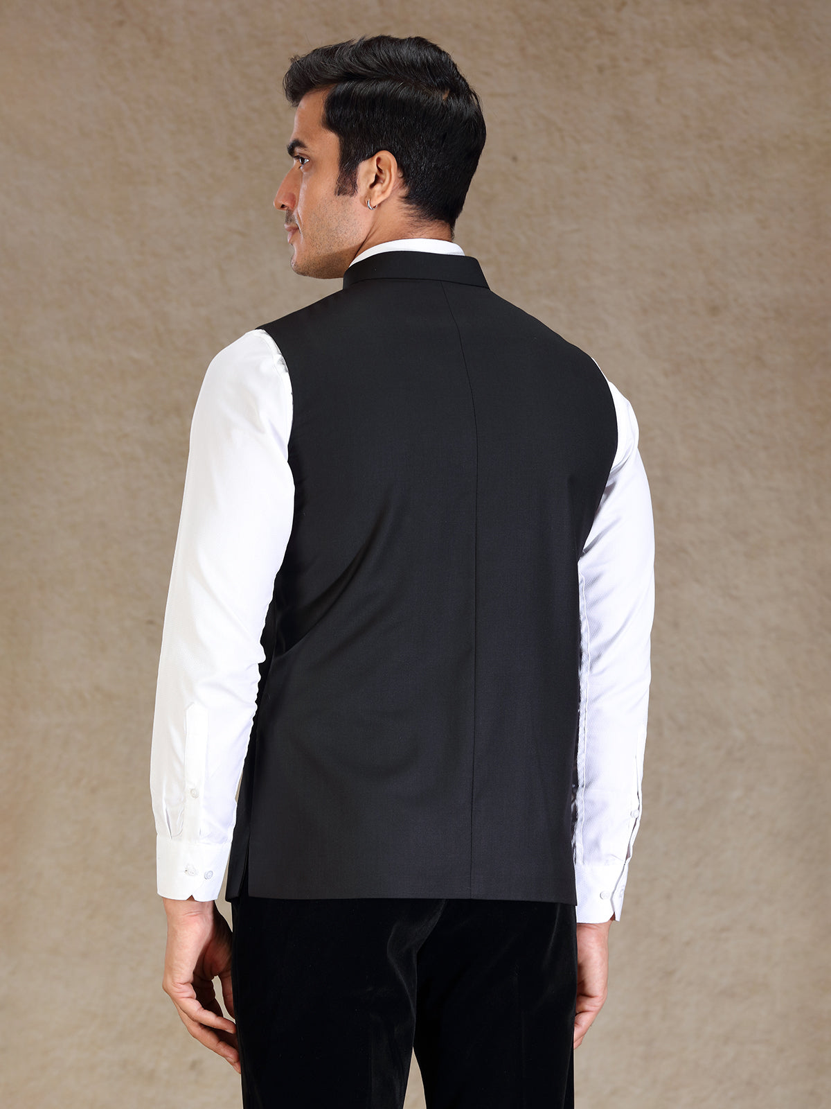 Black silk waistcoat only for men