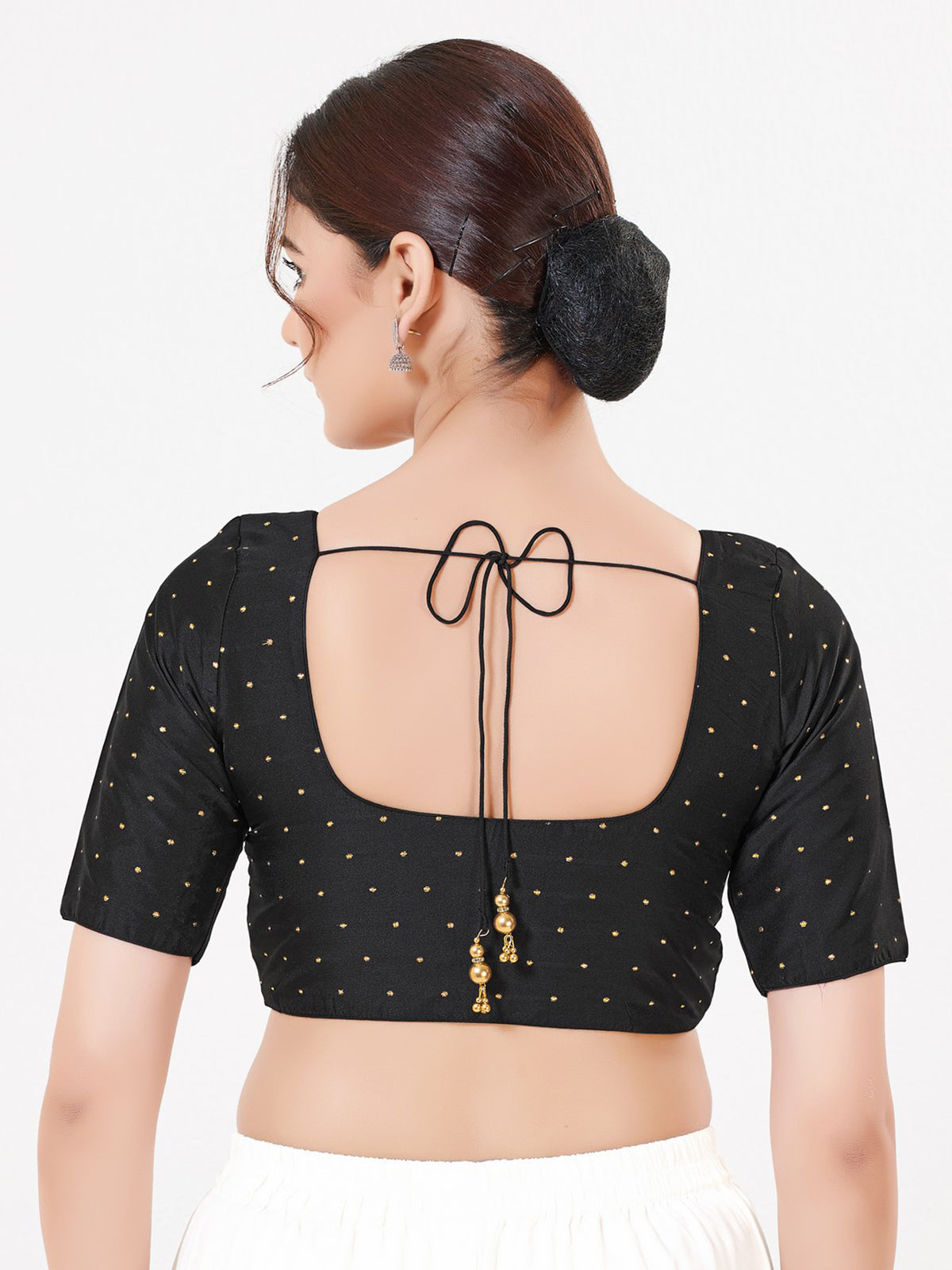 Black tafeta silk zari festive blouse