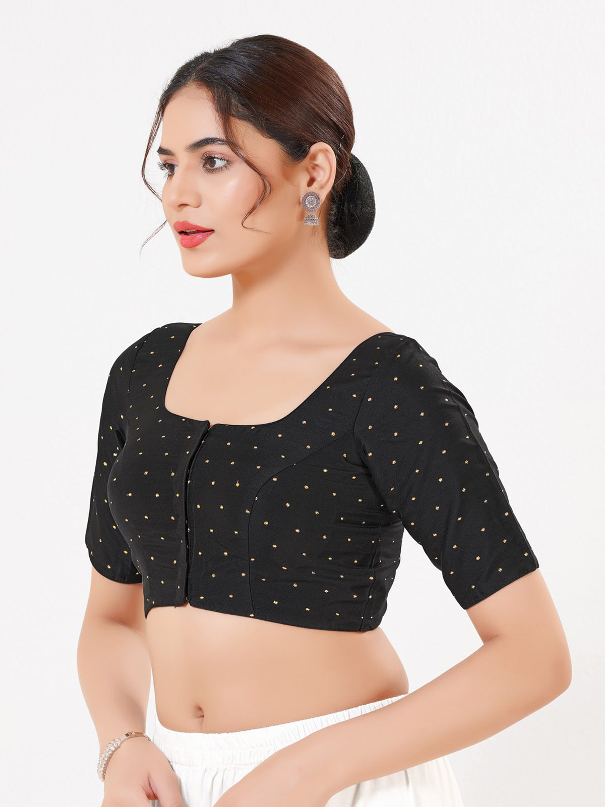 Black tafeta silk zari festive blouse