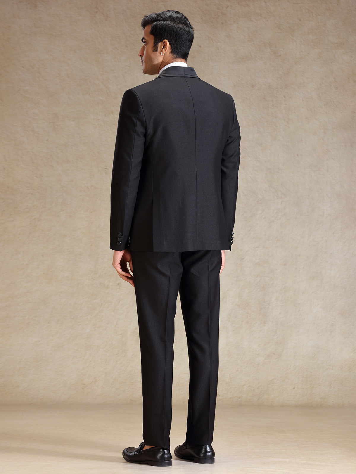 Black terry rayon coat suit for reception for mens wear