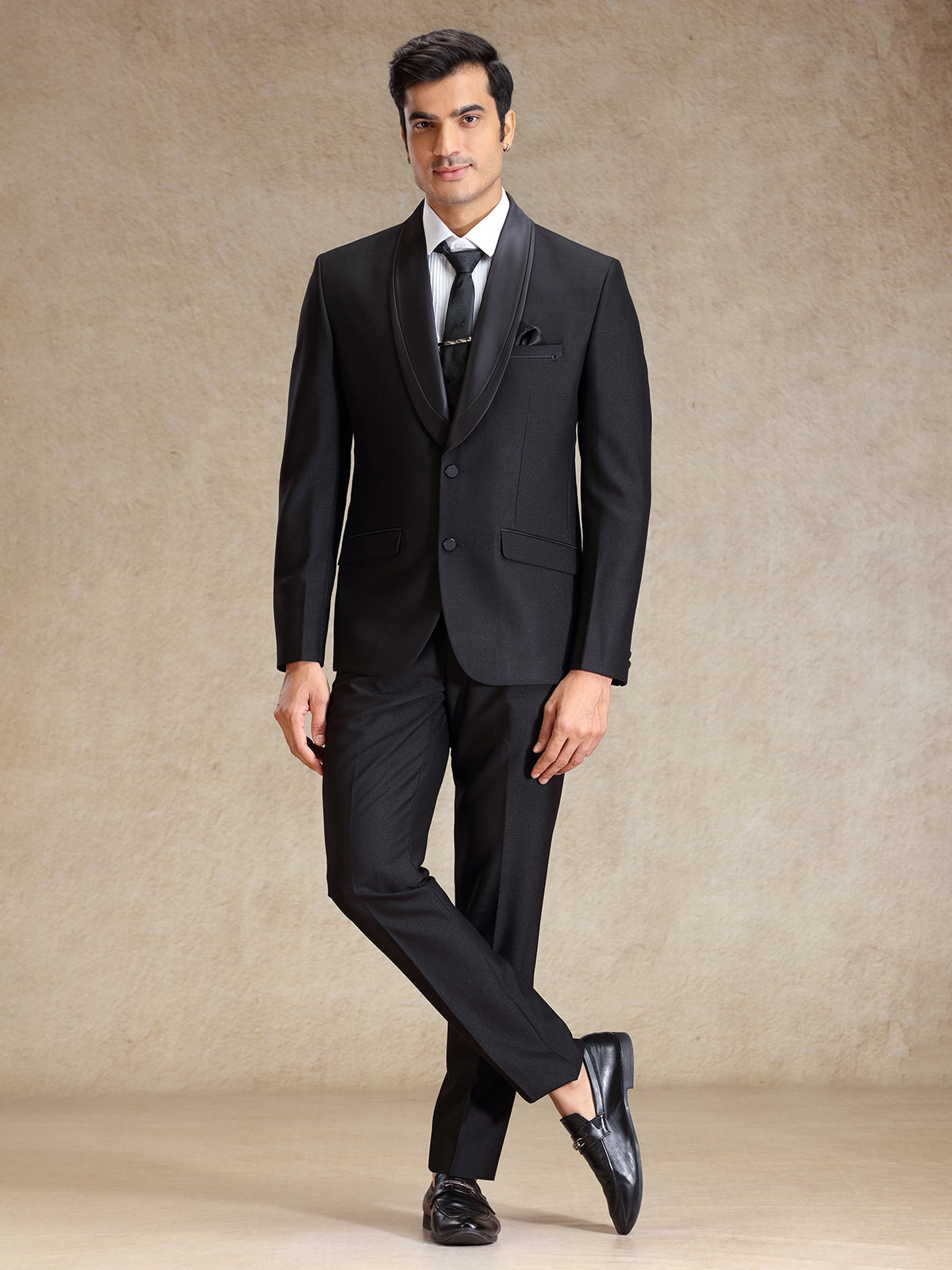 Black terry rayon coat suit for reception for mens wear
