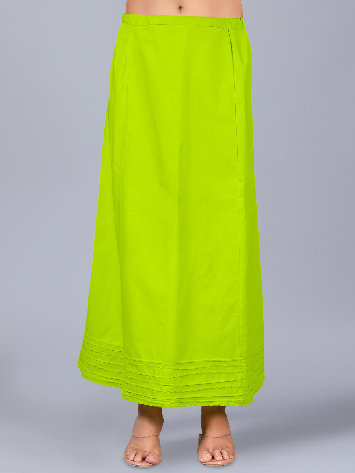 Bright green cotton saree petticoat