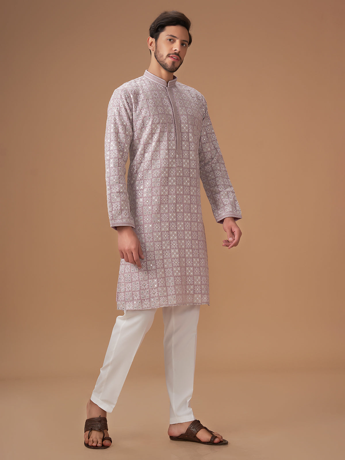 Classic mauve purple georgette kurta suit