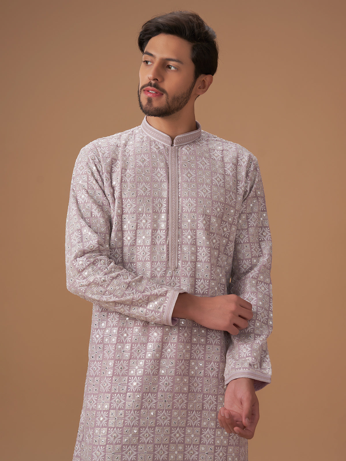 Classic mauve purple georgette kurta suit