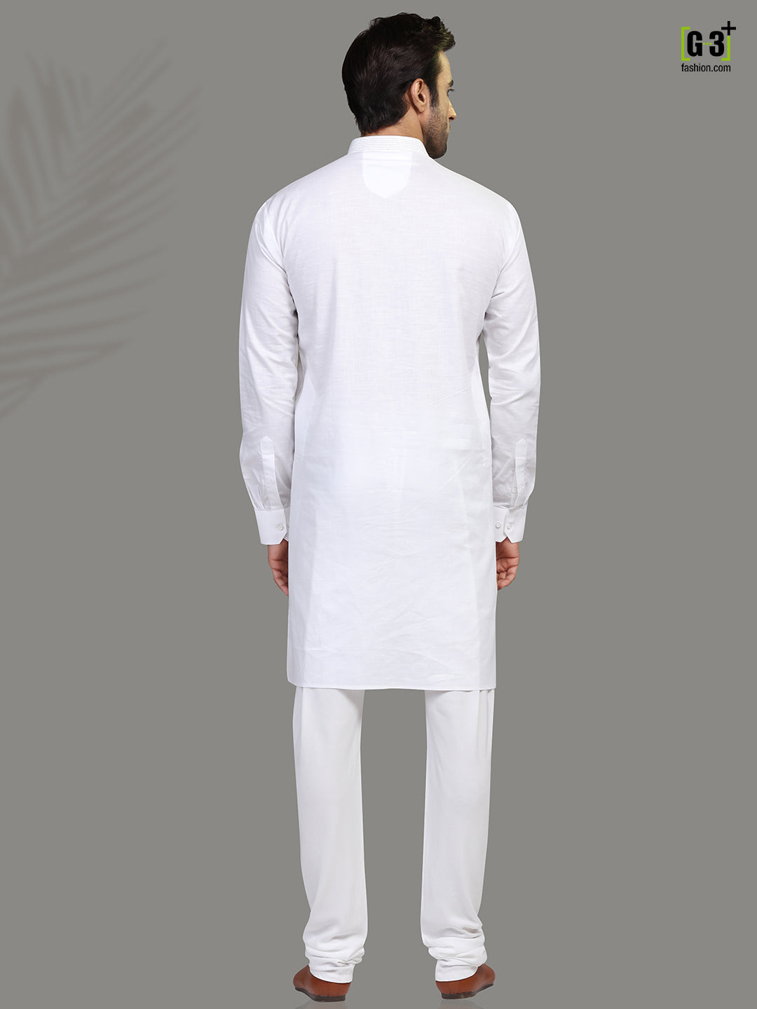 Cotton white full sleeve kurta suit