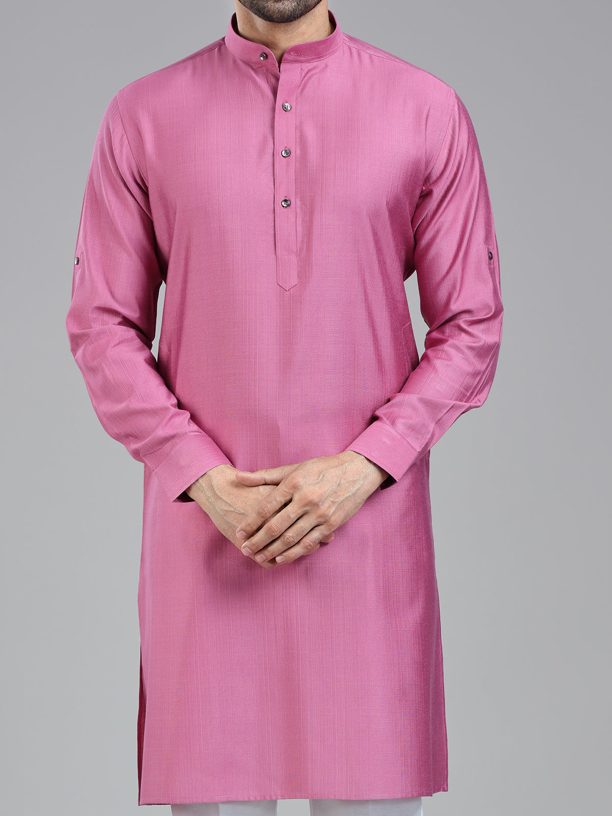 Dark pink plain kurta for festivals