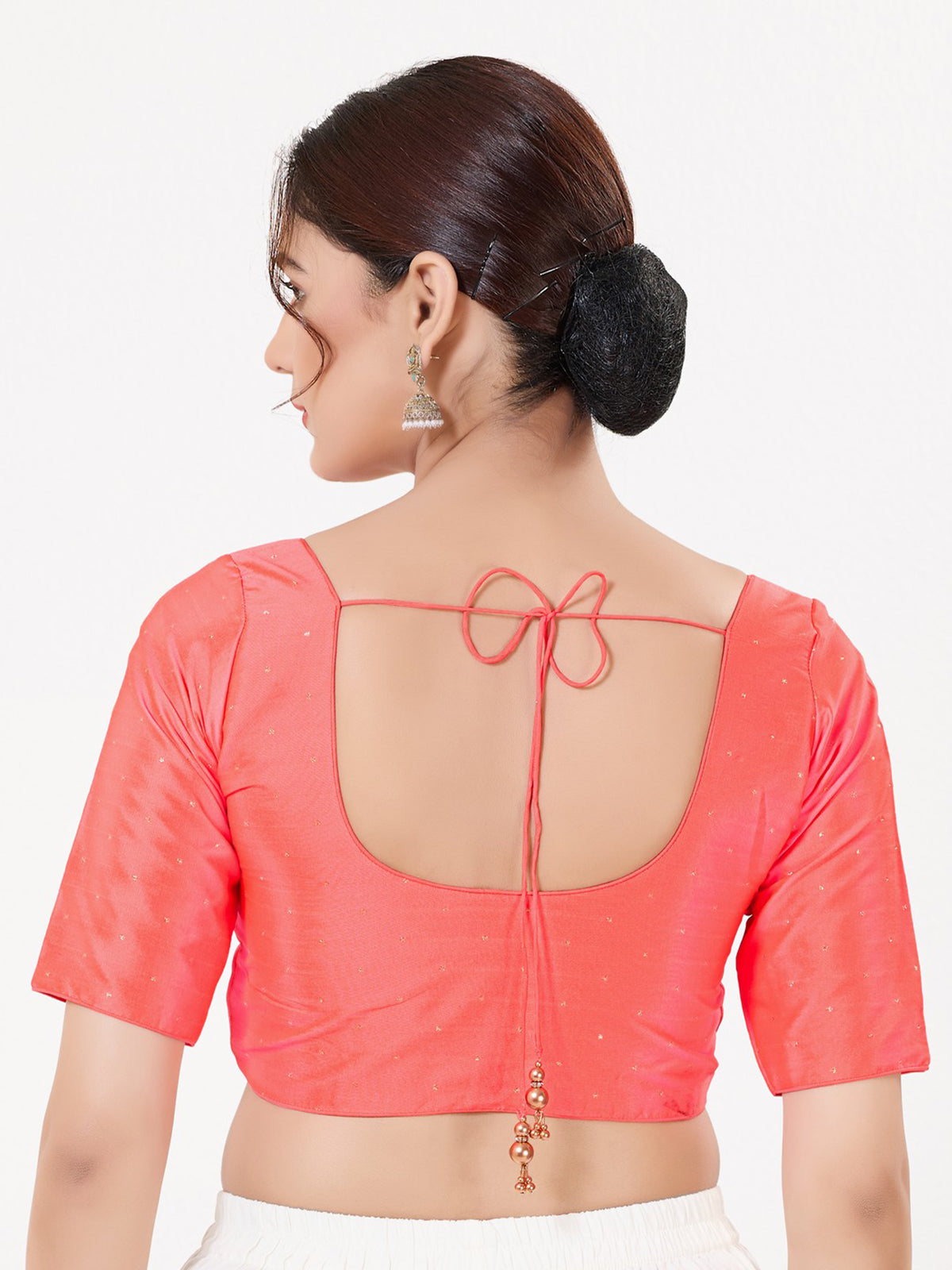 Fuschia pink tafeta silk zari festive blouse