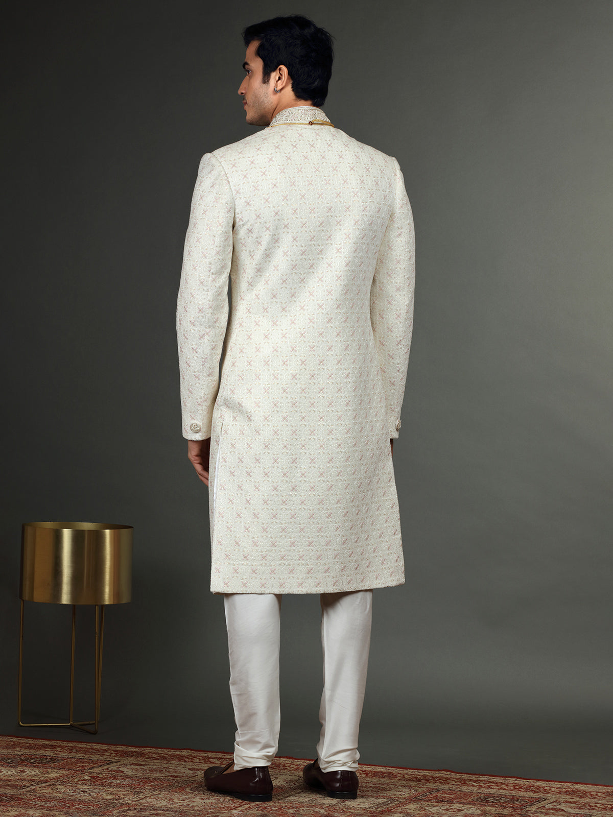 Latest silk white groom sherwani