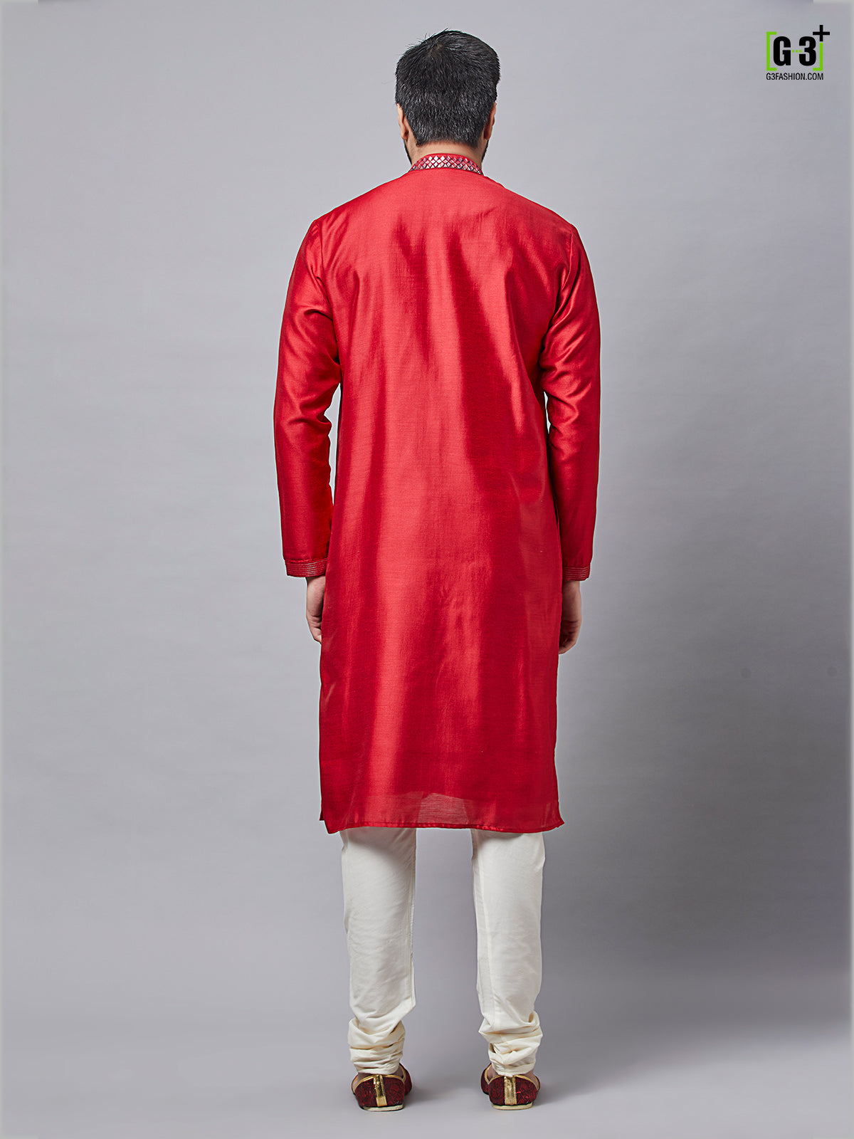 Maroon silk kurta suit for mens