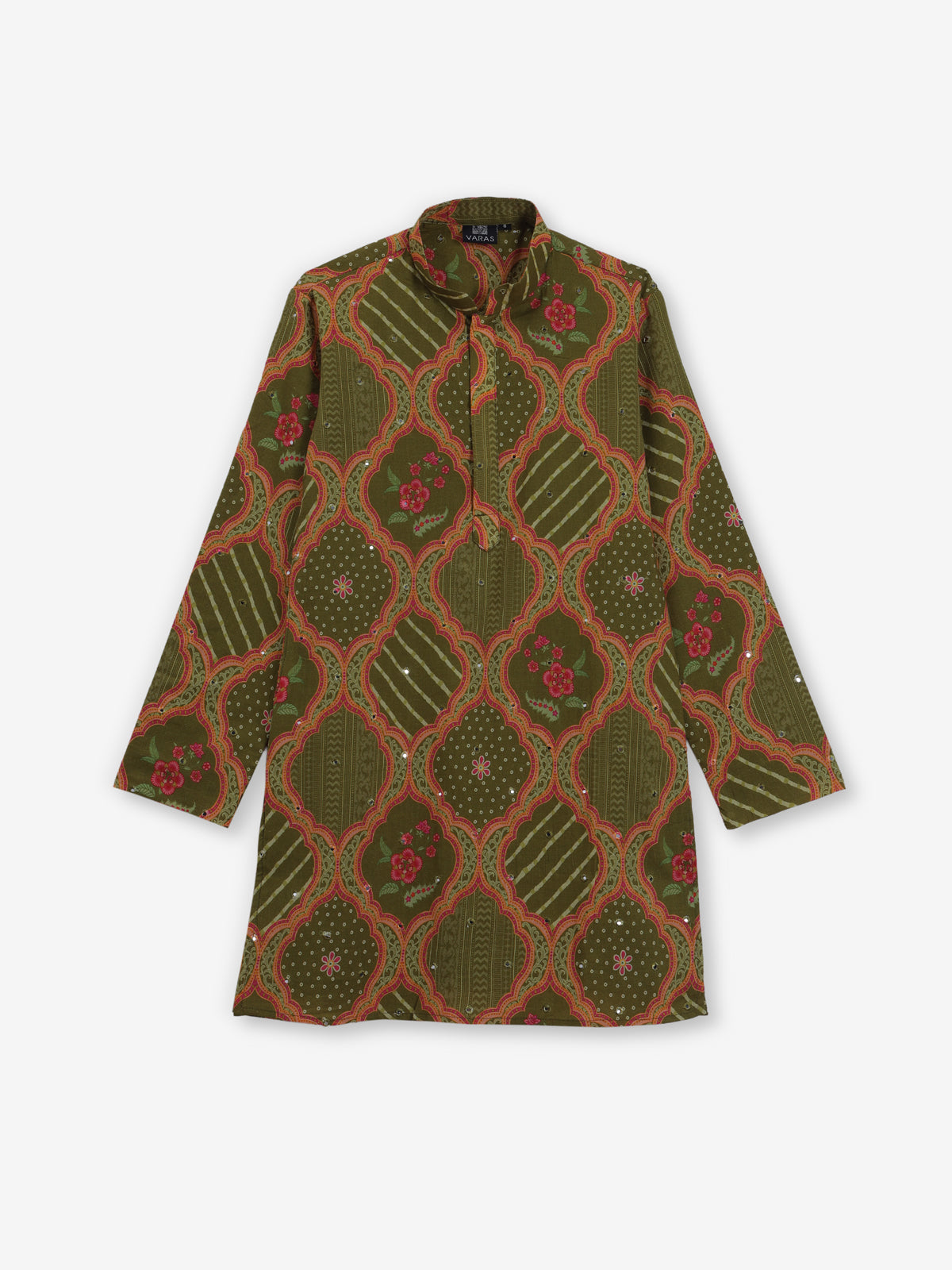 Meadow glow mehendi green aabla silk ensemble