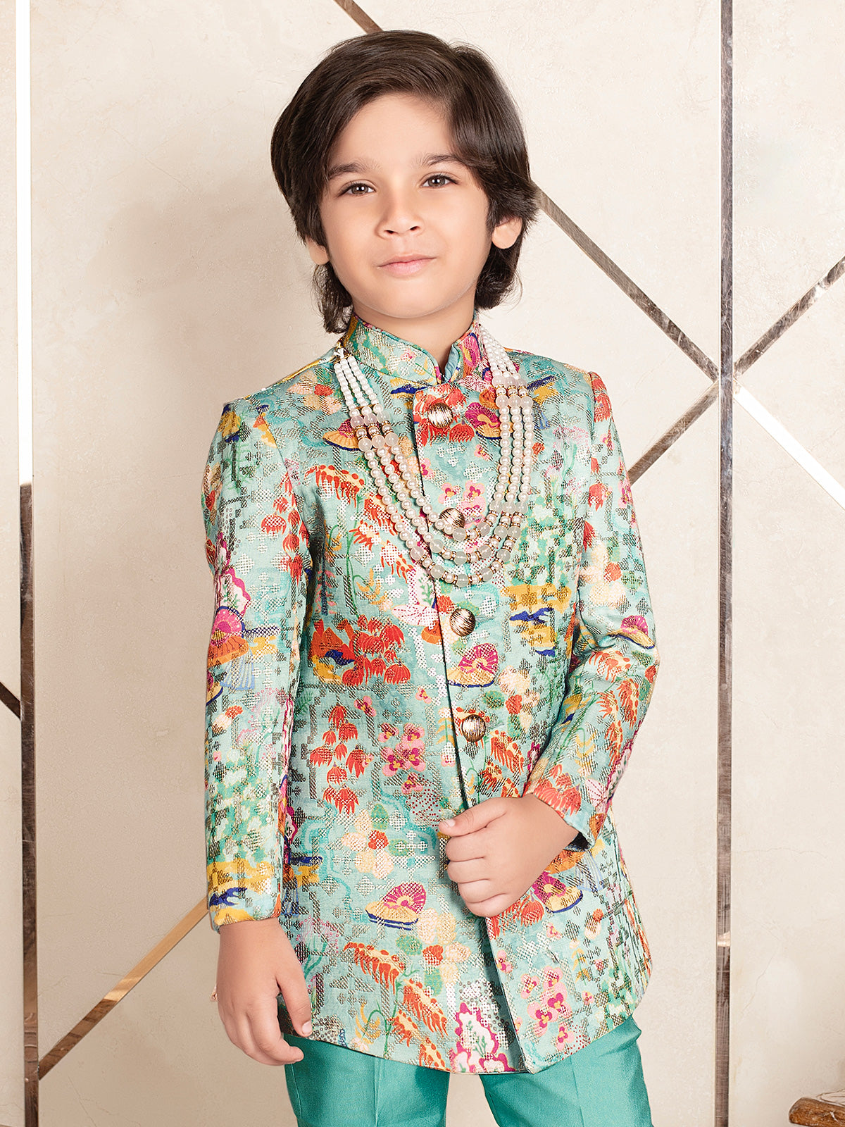 Mint green all time classy indo western for boys