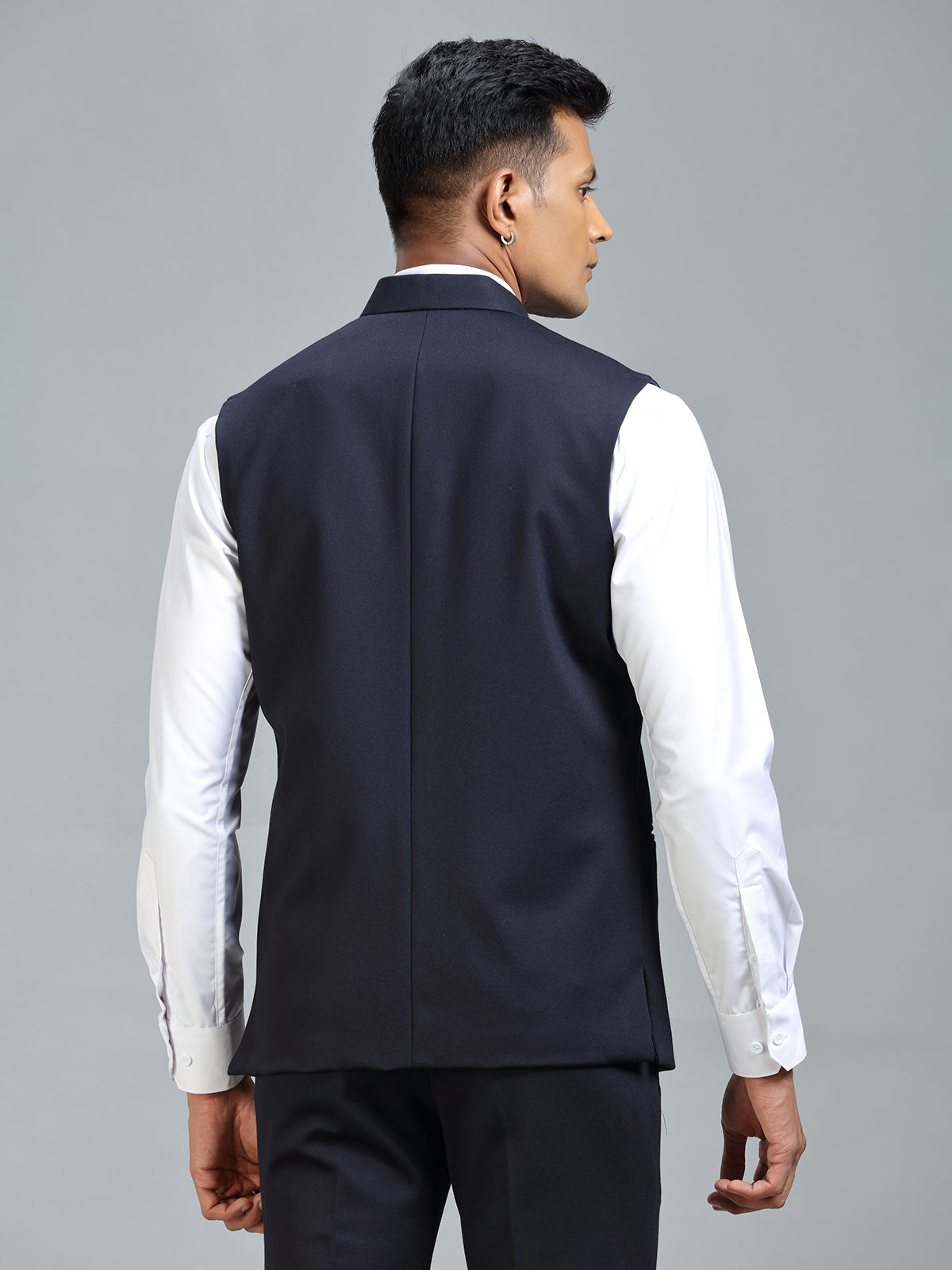 Modern classic navy striped waistcoat for men