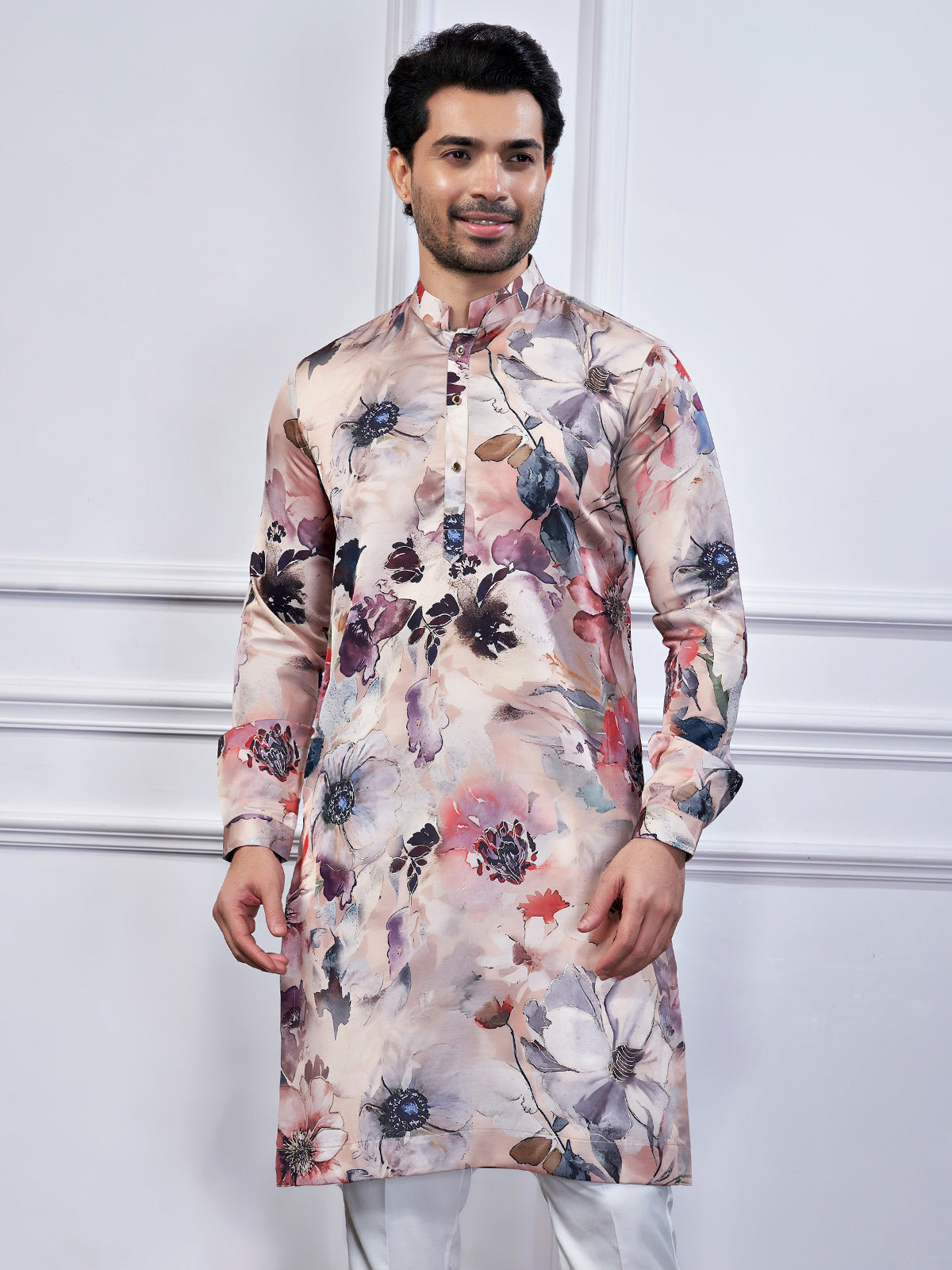 Multi color cotton printed kurta suit for festival