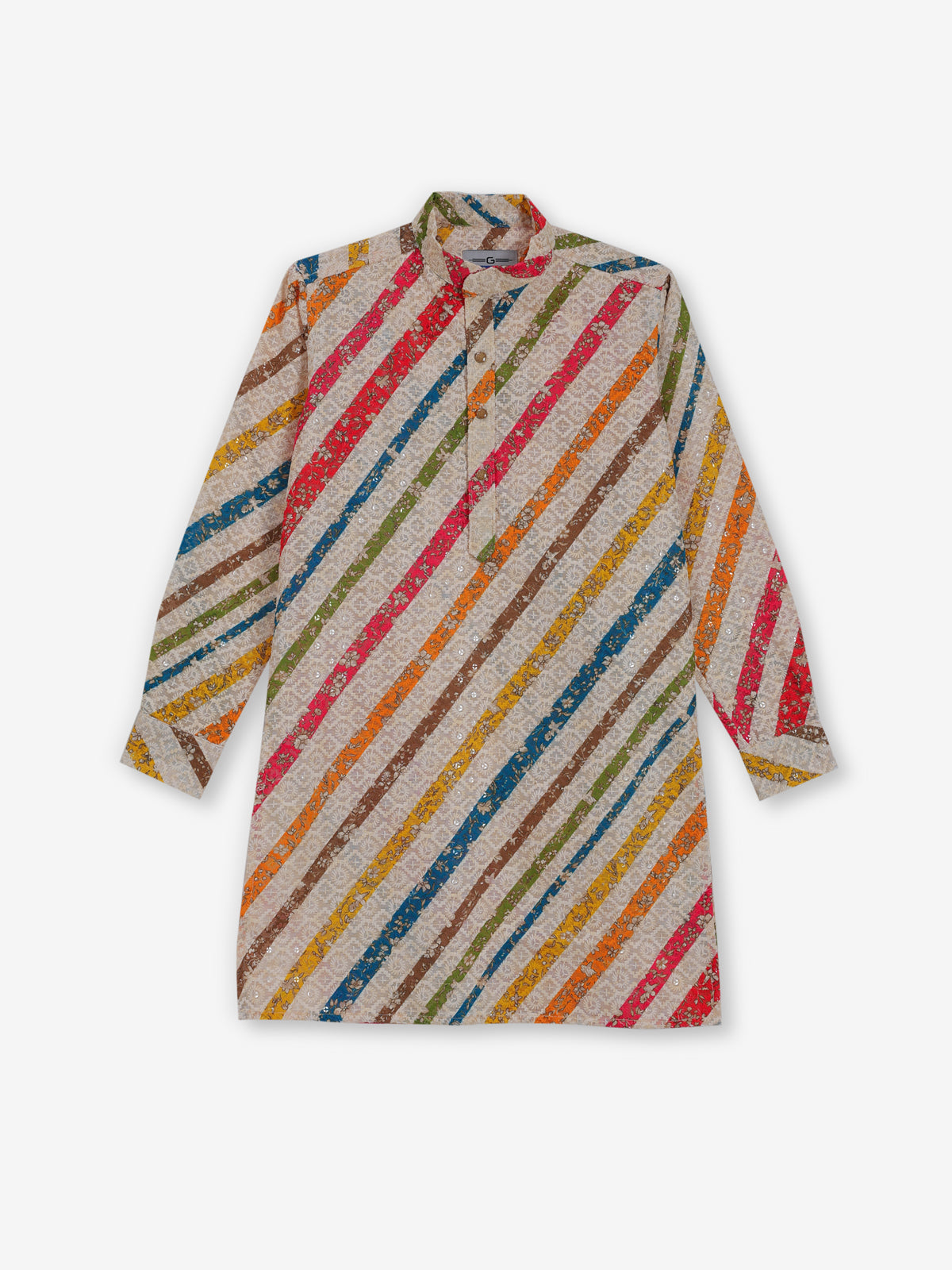 Multi color embroidery and sequins work kurta