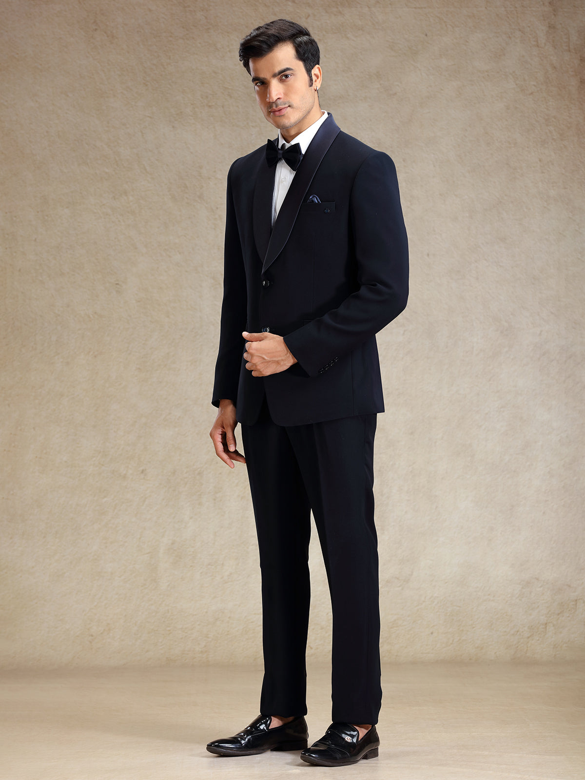Navy 5 pcs polyster tuxedo suit for party
