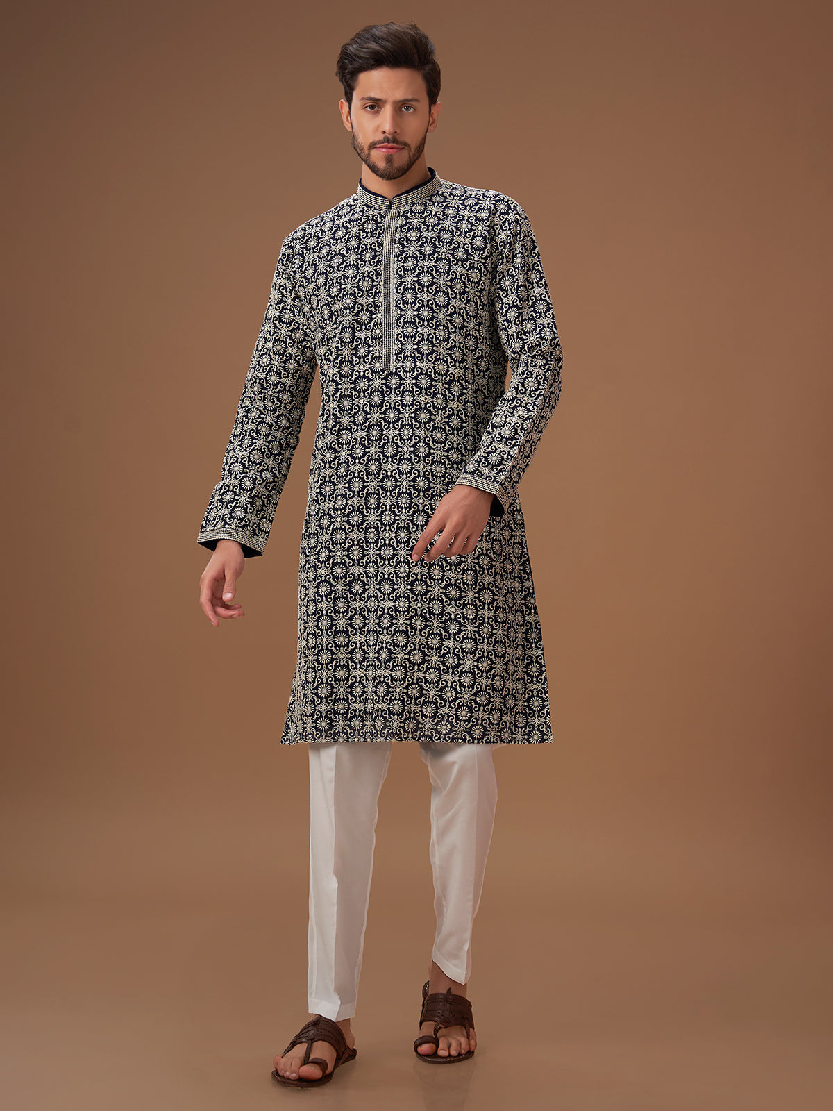 Navy georgette kurta suit