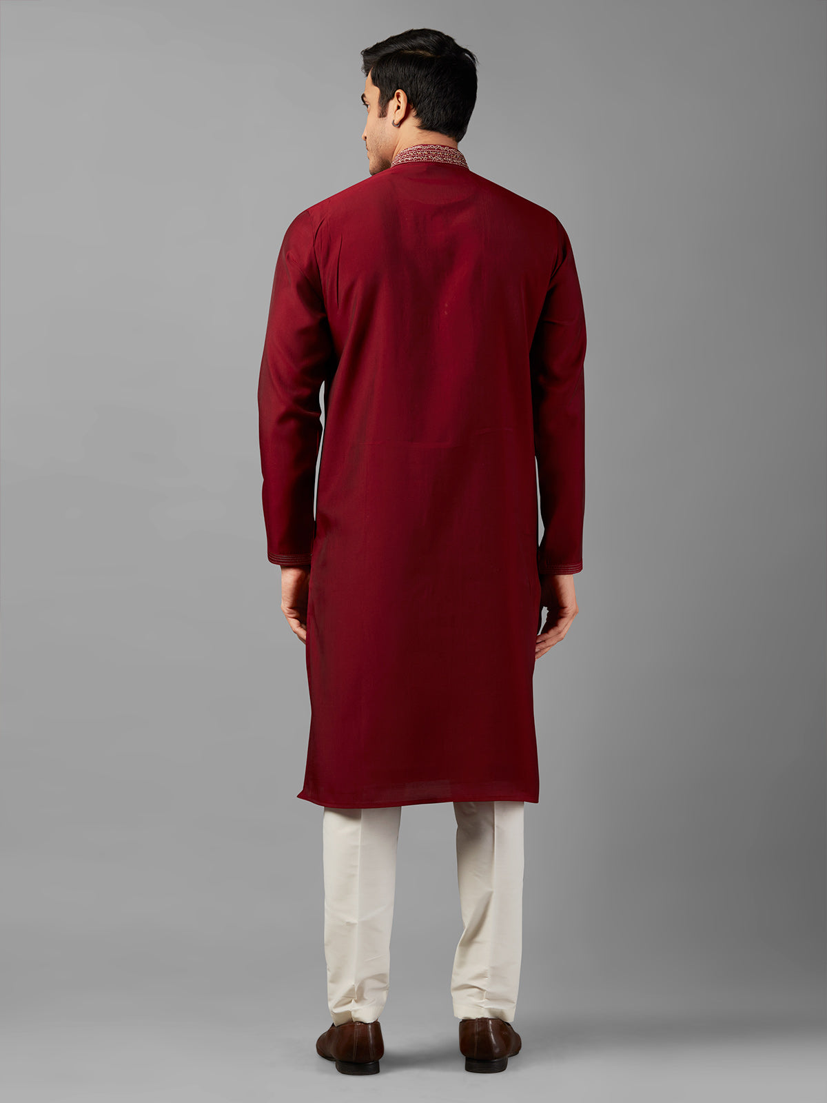 Newest maroon silk kurta suit