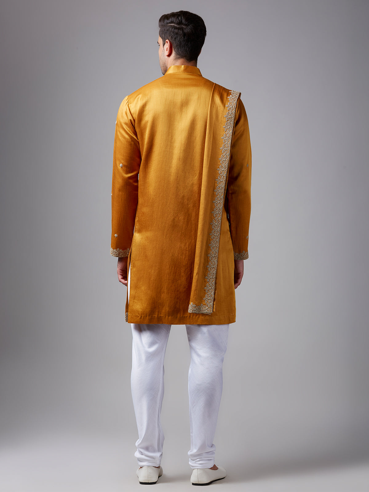 Newest mustard yellow silk kurta suit