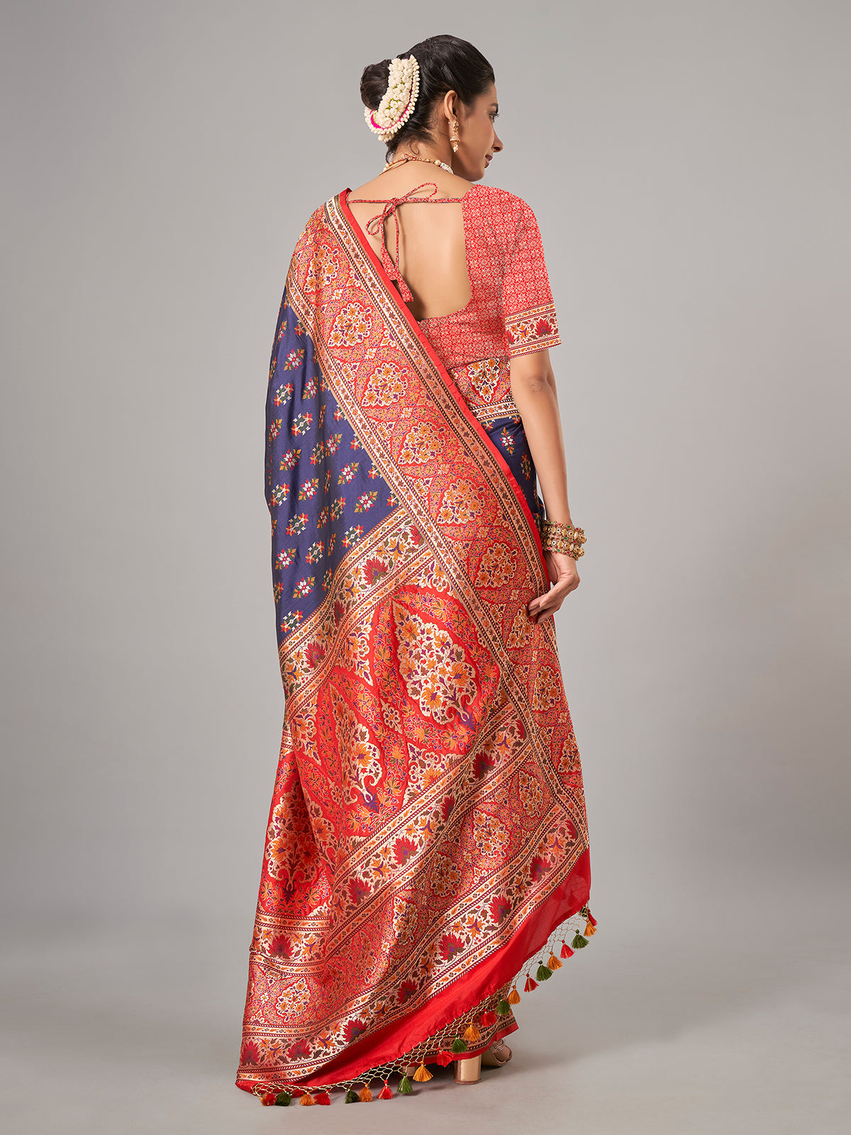 Newest navy banarasi silk saree