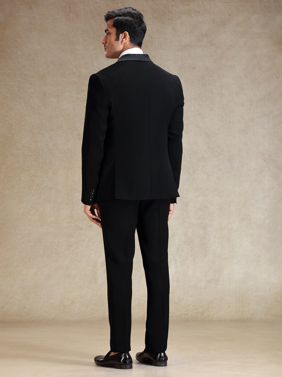 Party wear navy 5 pcs polyster tuxedo suit