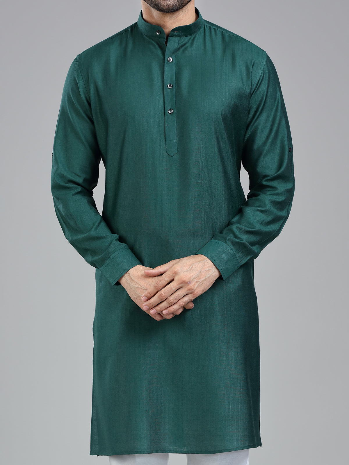 Pine green sober stylish kurta for men