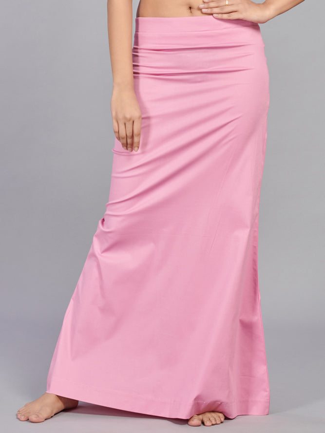 Pink plain saree shapewear