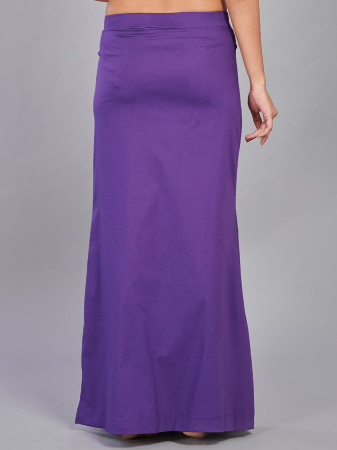 Purple lycra cotton plain saree shaper