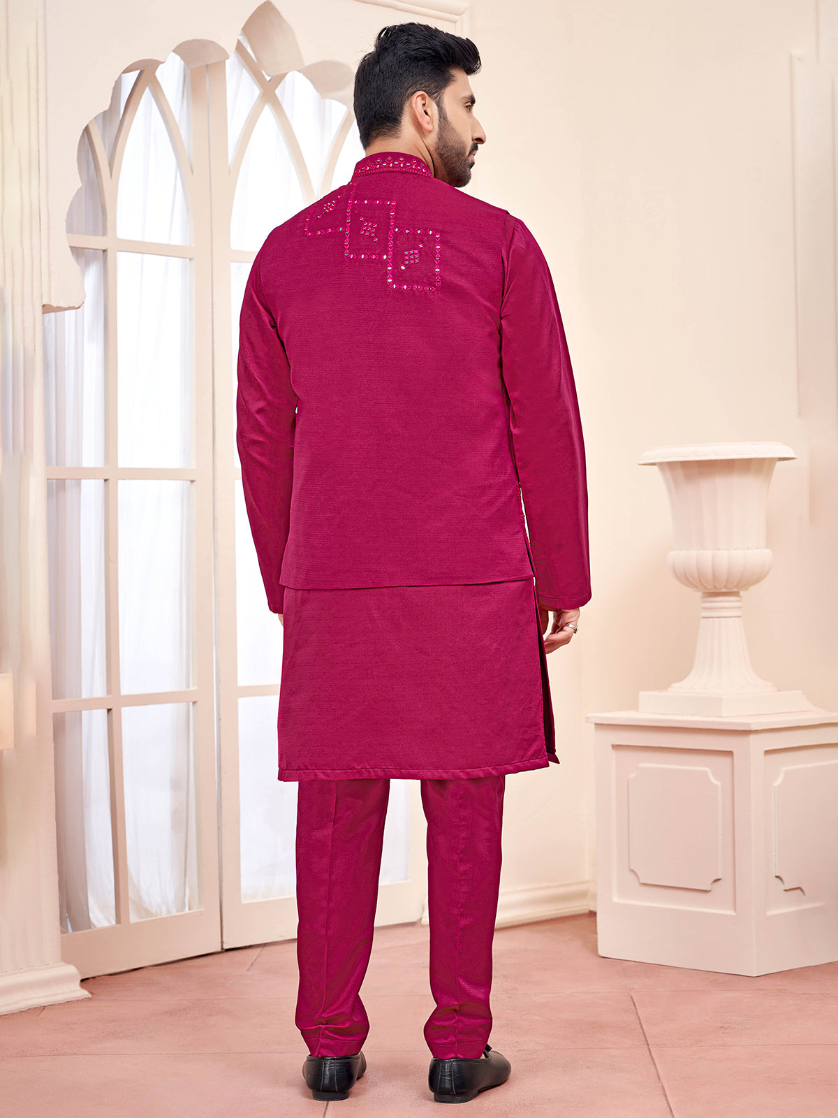 Royal rani colour waistcoat set for weddings and festivals