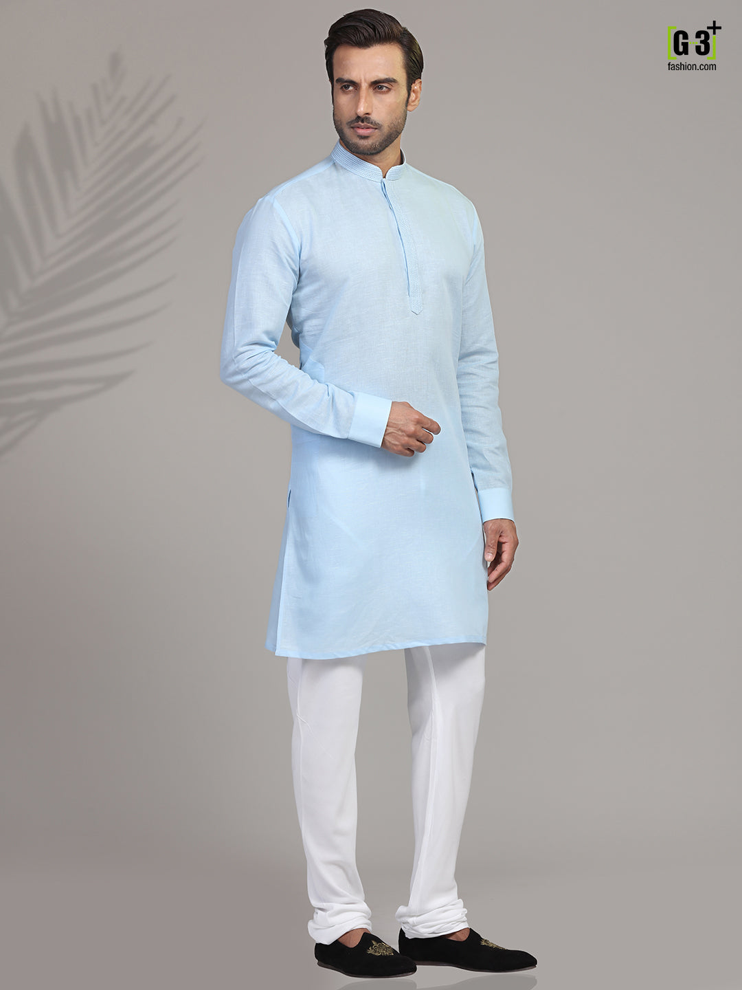 Sky cotton kurta suit for festive