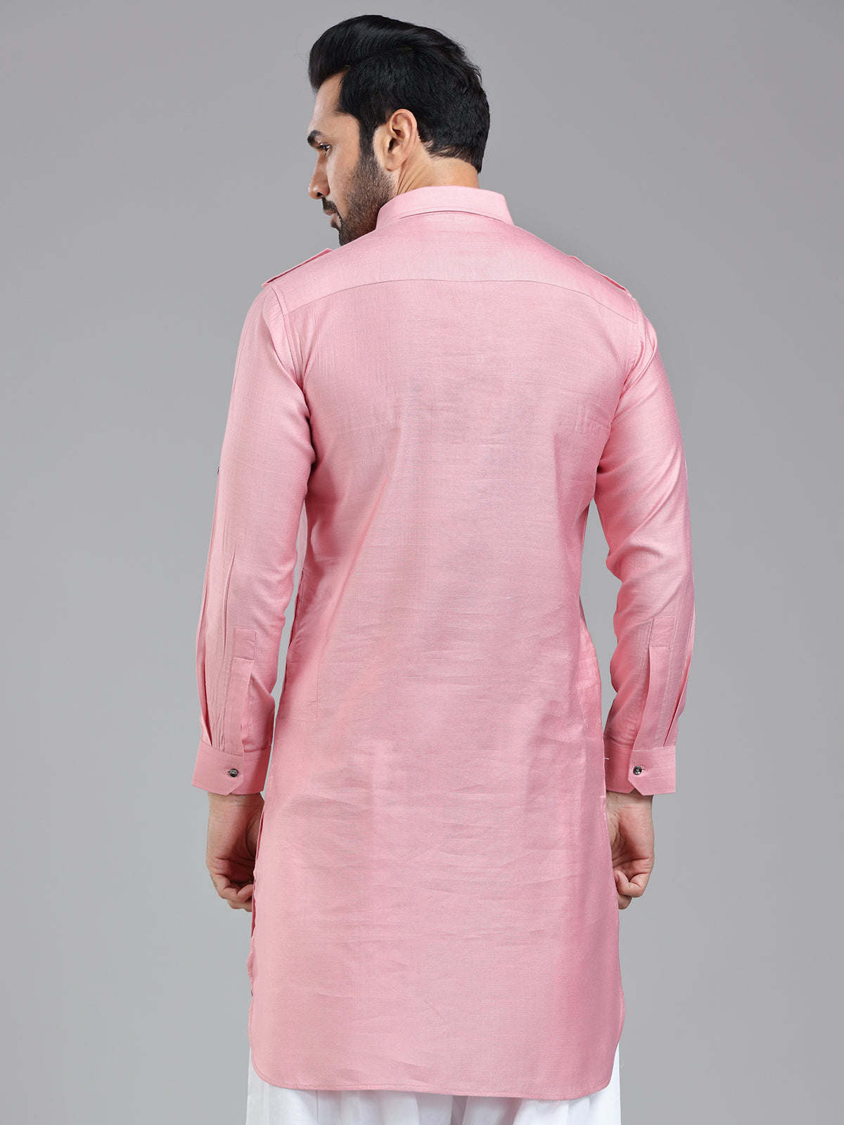 Soft light pink sophasticated pathani kurta for men