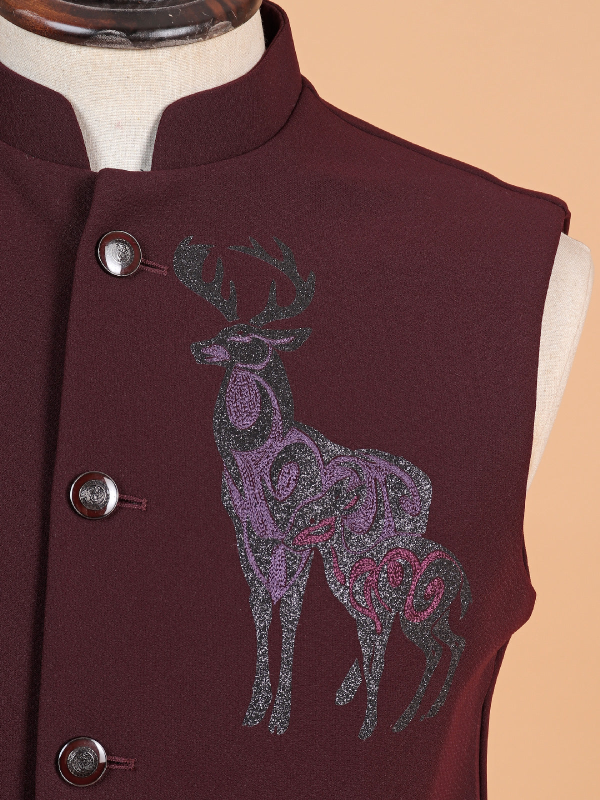 Stunning maroon terry rayon waistcoat