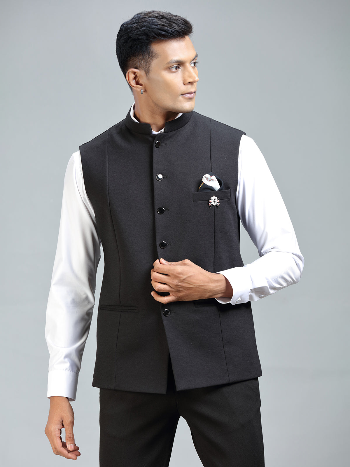 Timeless classic iconic black waistcoat for men