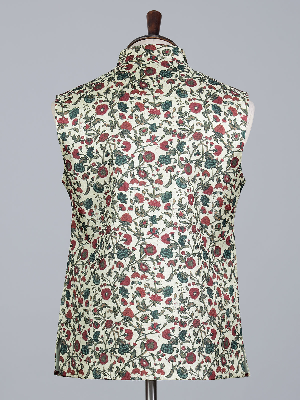 Wine silk printed wedding waistcoat