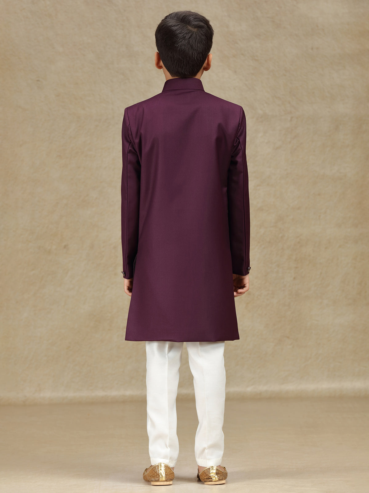 Wine terry rayon indowestern for wedding wear