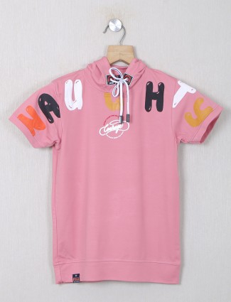 99 Balloon printed  pink casual t-shirt in cotton