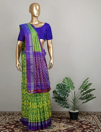 Amazing green patola silk saree for wedding