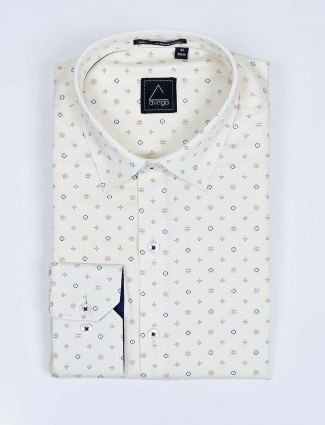 Avega cream printed cotton fabric shirt