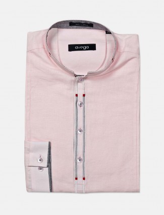 Avega pink pink solid slim fit shirt