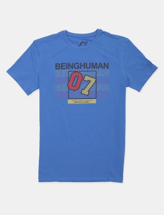 Being Human printed blue men casual t-shirt