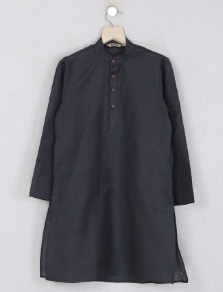 Black color kurta suit in cotton for boys