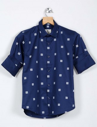 Blazo dark blue color printed shirt